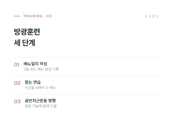 방광훈련 세 단계 도식